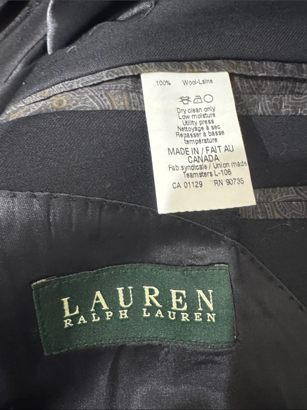 Ralph Lauren Black Two-Button Blazer
